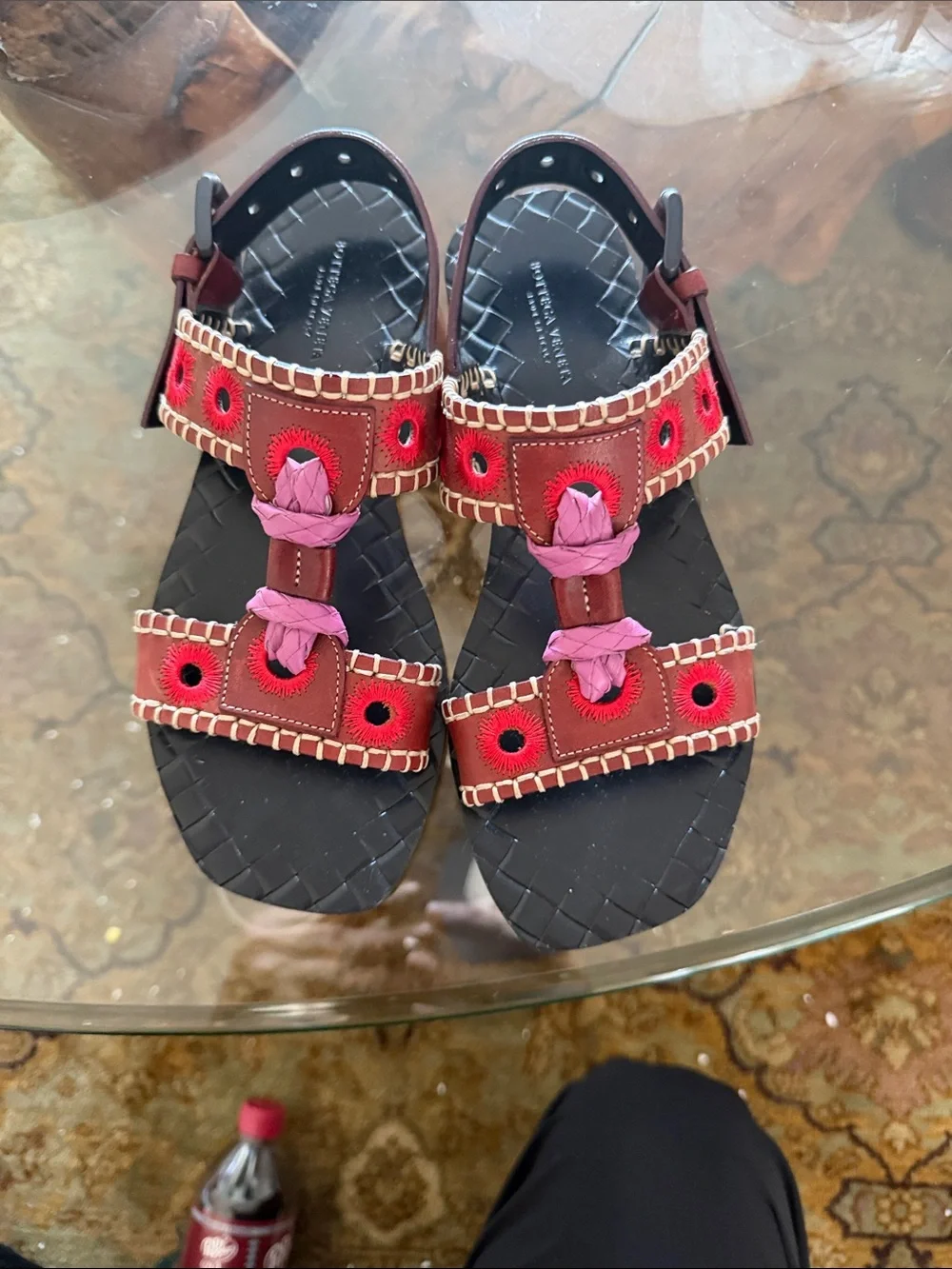 Bottega Veneta Vintage Intrecciato Embroidered Sandals - Size 7 Retail $900)